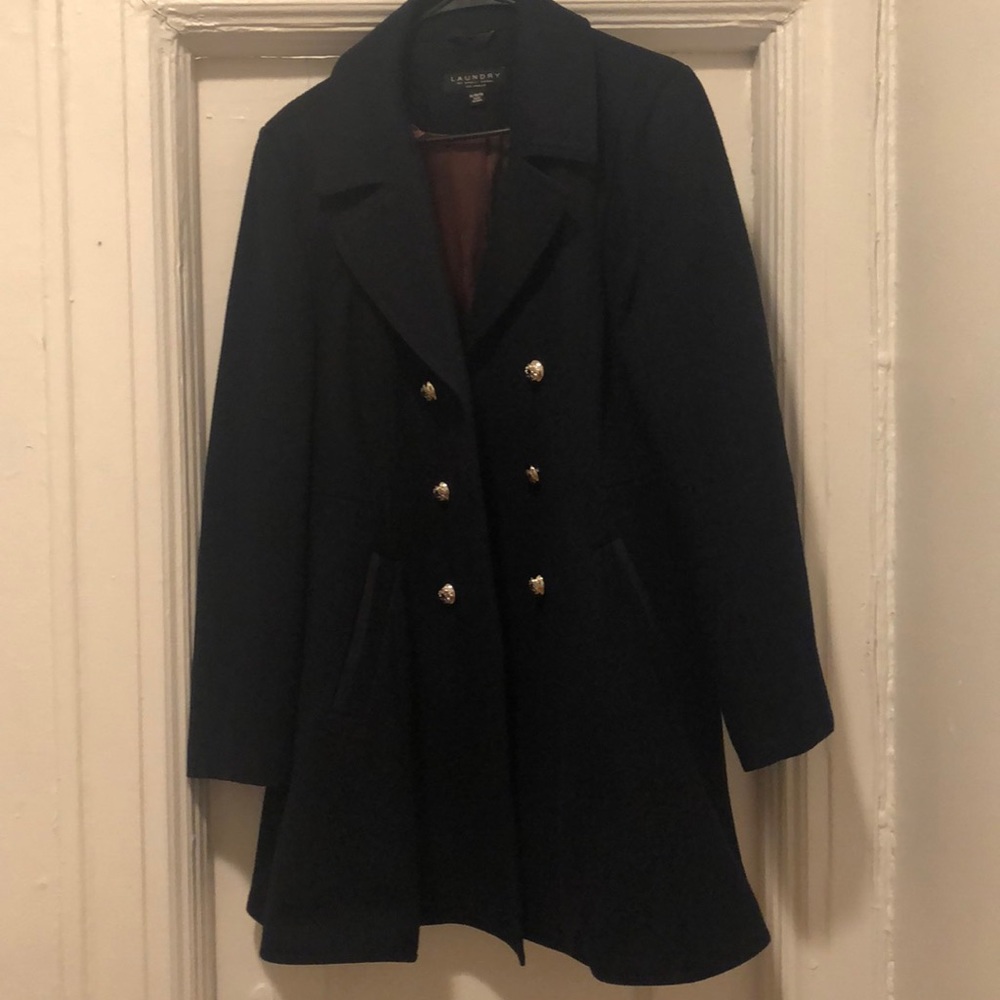 Laundry Fit & Flare Double Breasted Military Coat